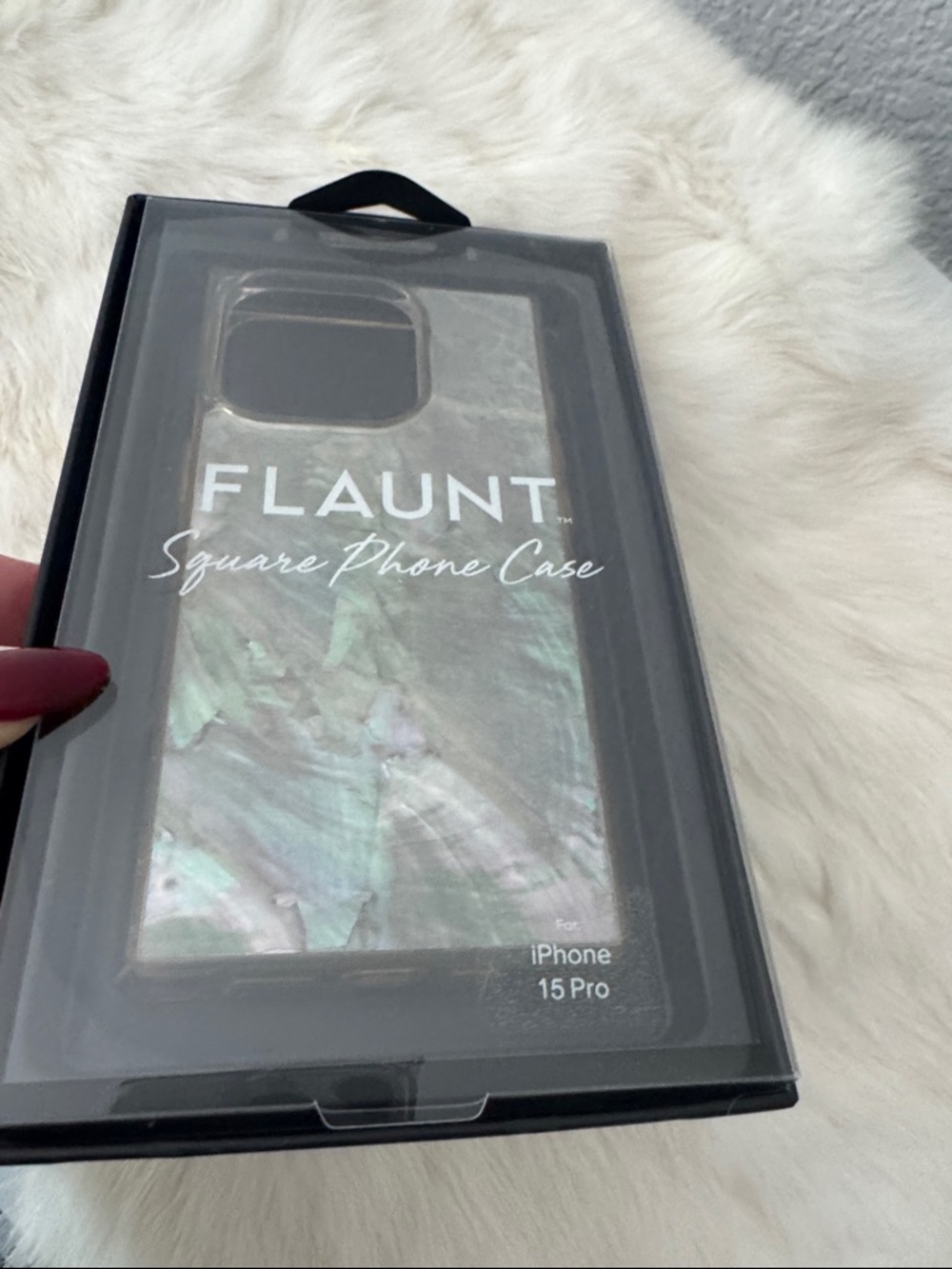 Flaunt Square Phone Case for iPhone 15 Pro - Iridescent Shell